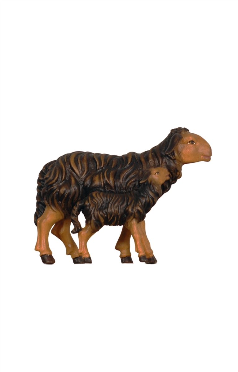 Kostner Nativity Sheep + Lamb standing black