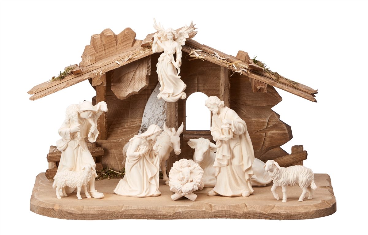 Kostner Nativity Set 10 pieces - Family Stable Tyrol