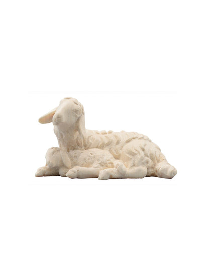 IN Schaf liegend mit Lamm schlafend
