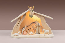Licht Krippe SET 8 Figuren+Stall Licht + Beleuchtung