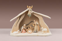 Licht Krippe SET 8 Figuren+Stall Licht