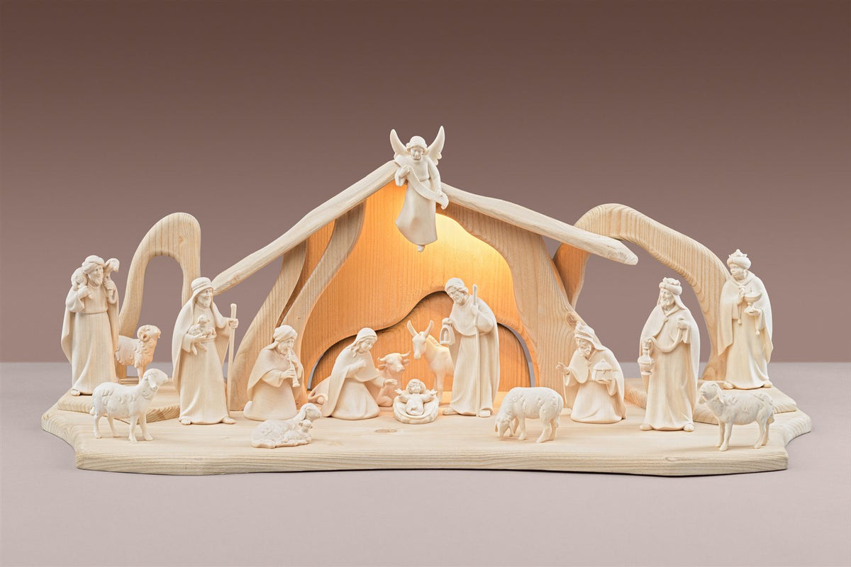 Licht Krippe SET 17 Figuren+Stall Licht+Beleuchtung
