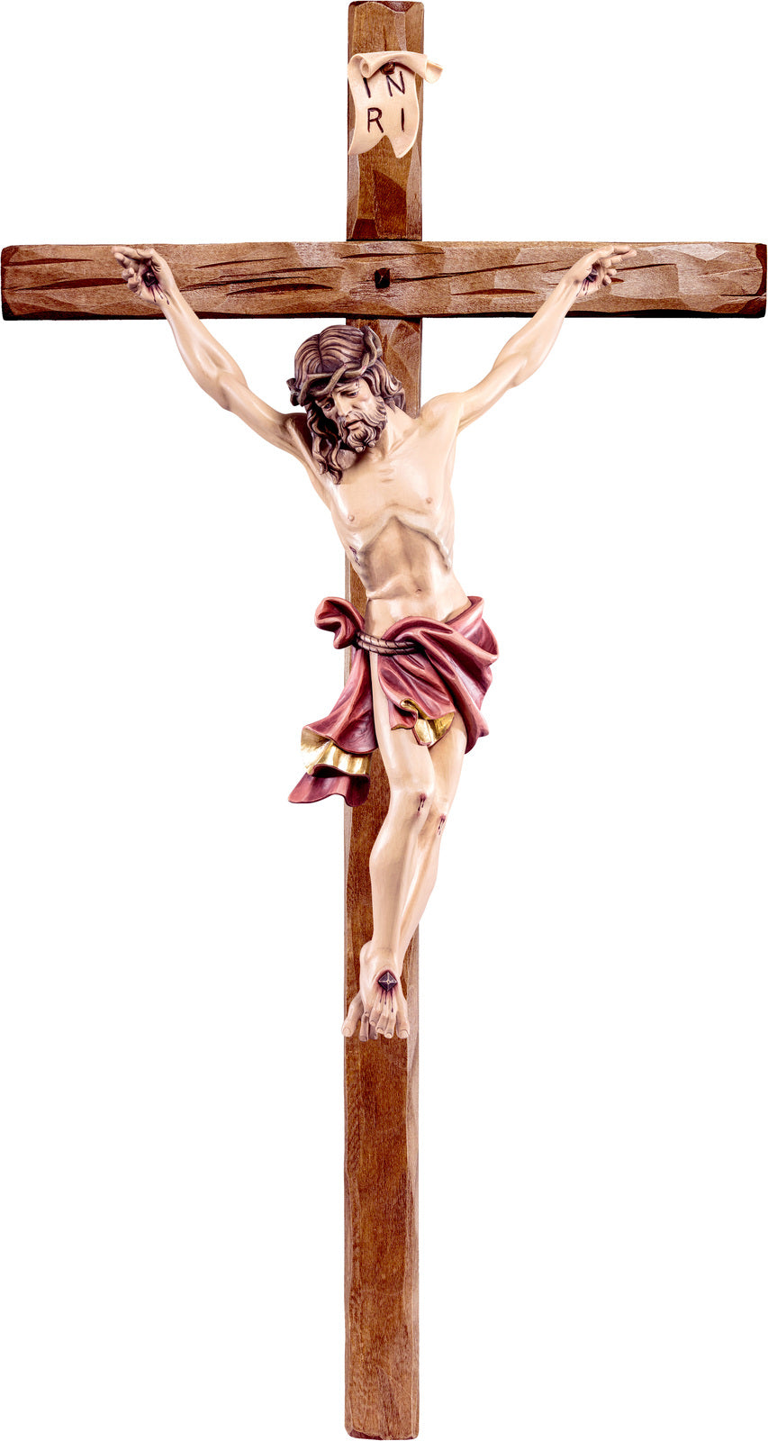 Alpenchristus rot mit geradem Kreuz