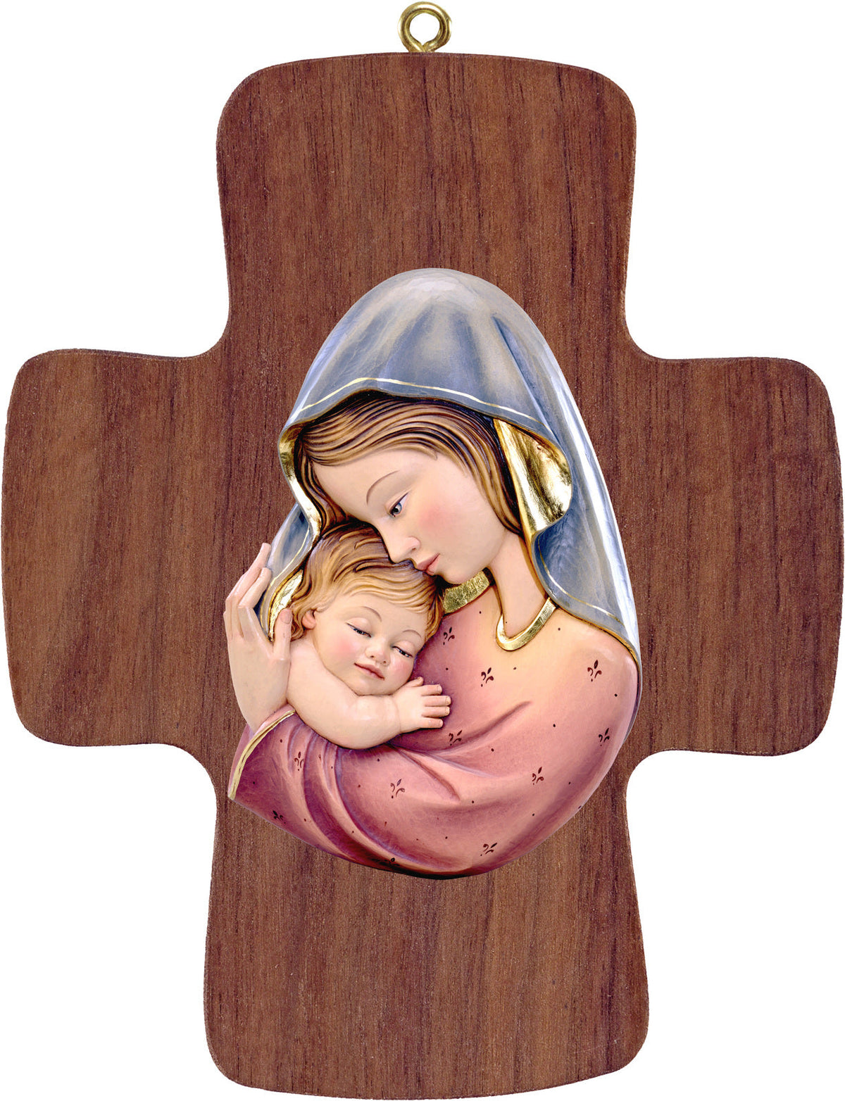 Kreuz mit Madonna blau-rot