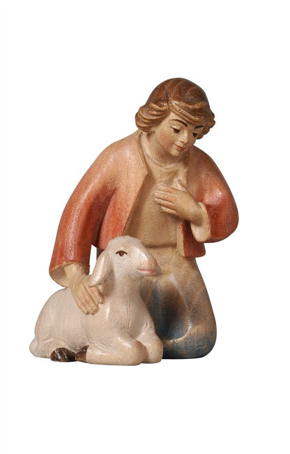 Pema Nativity Shepherd kneeling with sheep