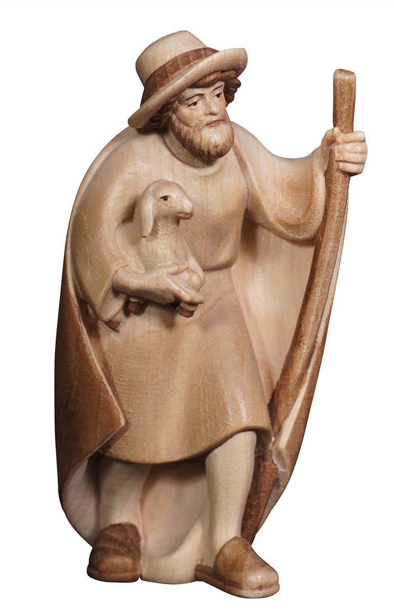 Pema Krippe Hirt mit Stock und Lamm
