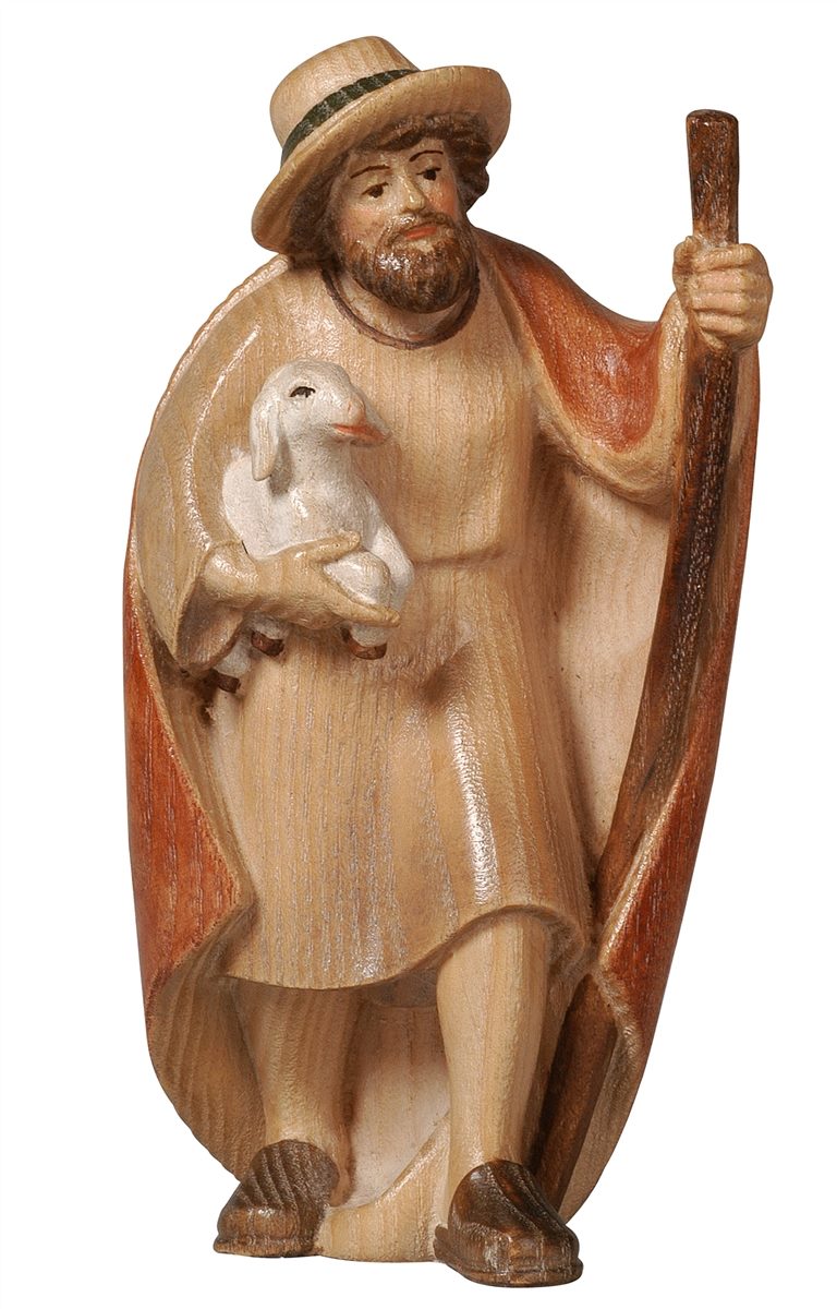 Pema Krippe Hirt mit Stock und Lamm
