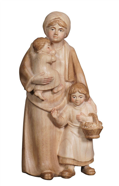 Pema Nativity Shepherdess with 2 Children