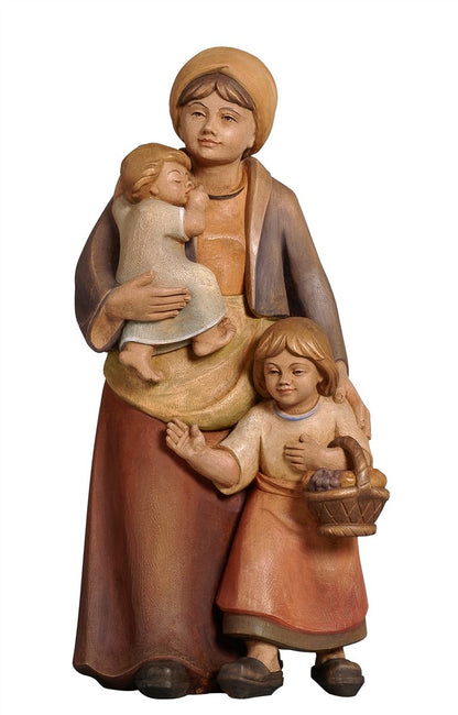 Pema Nativity Shepherdess with 2 Children