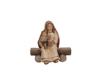 Pema Krippe Hirtin sitzend mit Kind auf Bank