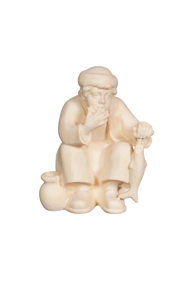 Pema Nativity Shepherd boy squatting with fish