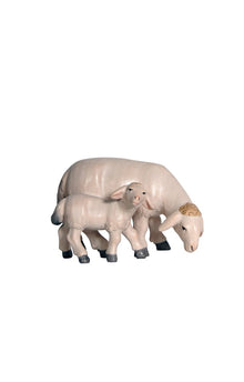 Pema Krippe Schaf äsend mit Lamm