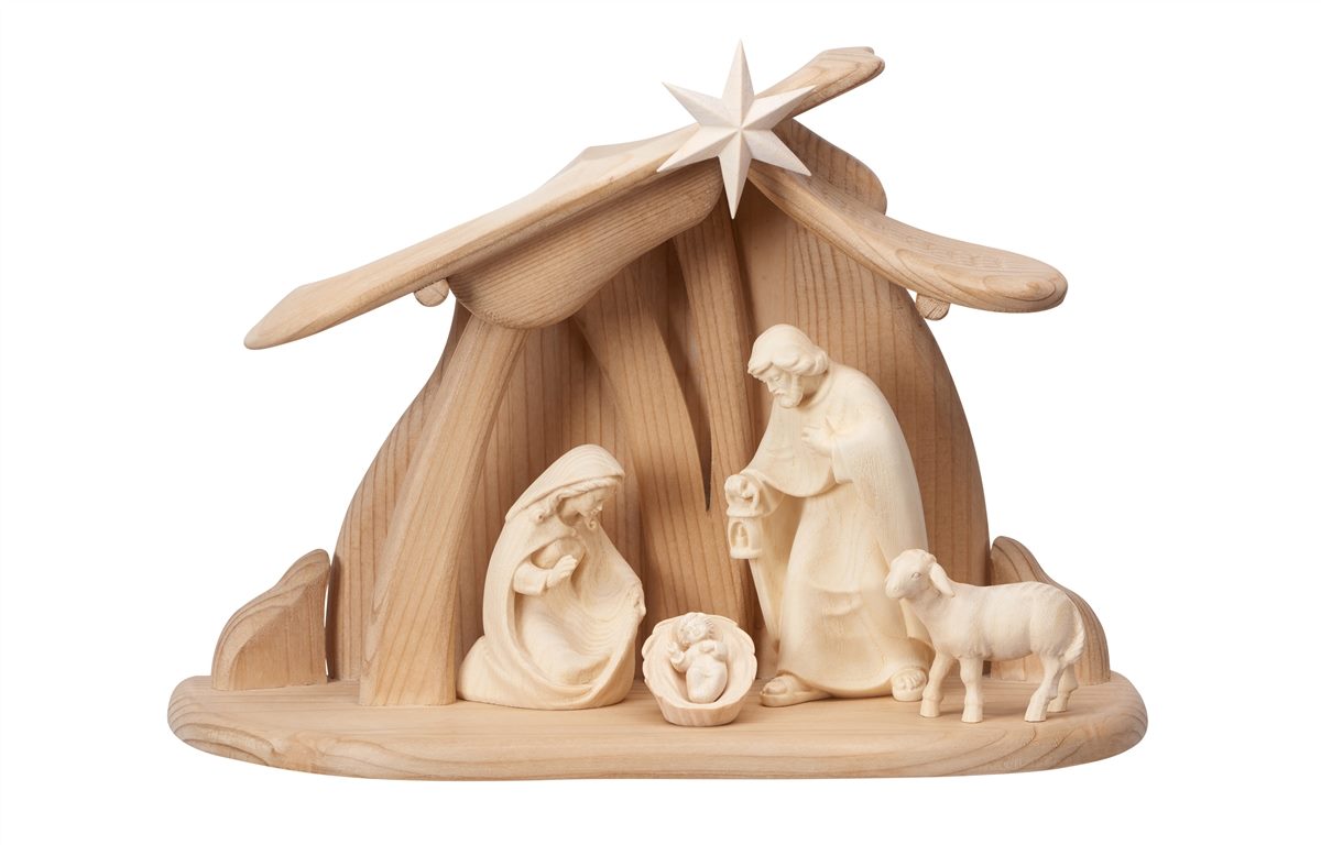 Pema Krippe Set 6 teilig Familienstall Pema