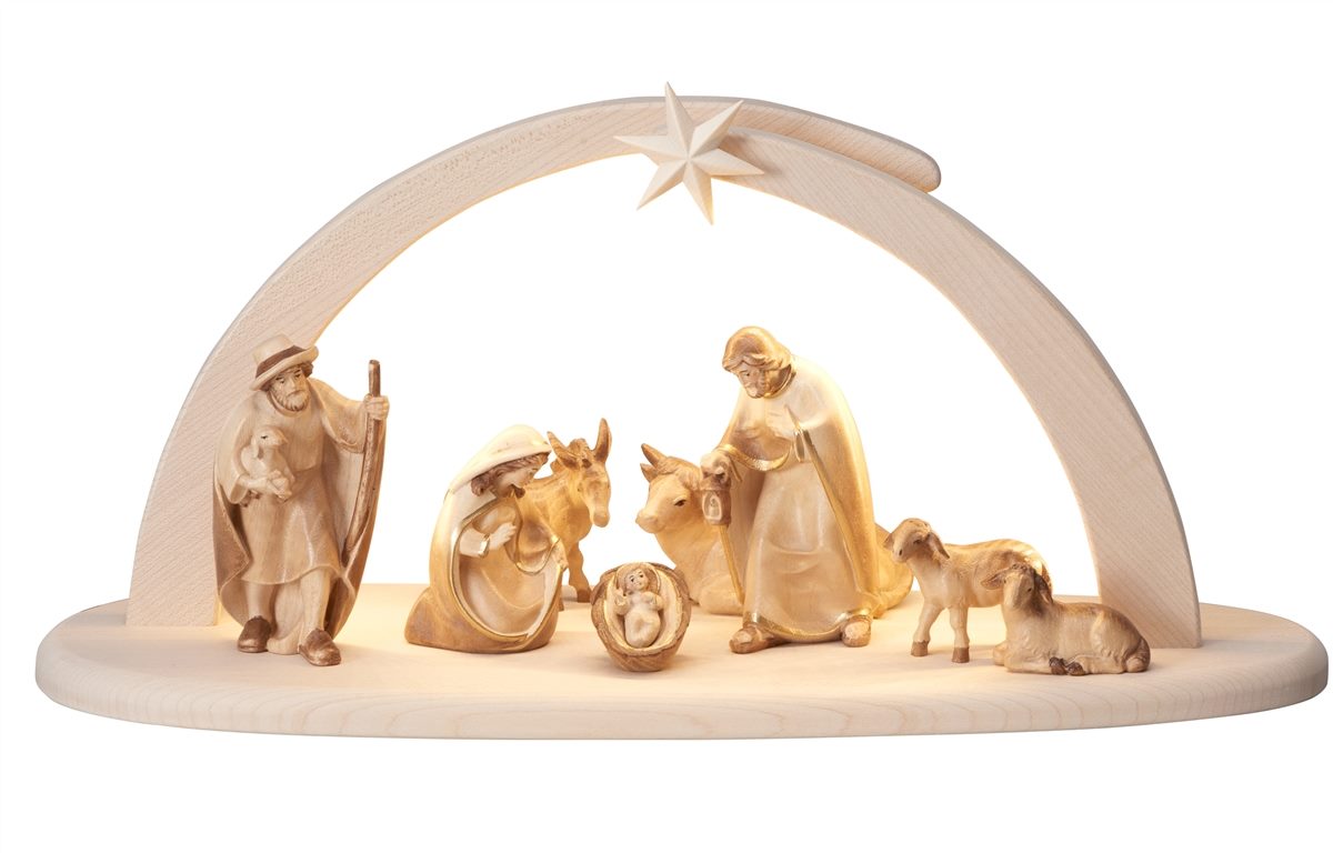 Pema Nativity Set 10 pieces Stable Leonardo with lighting