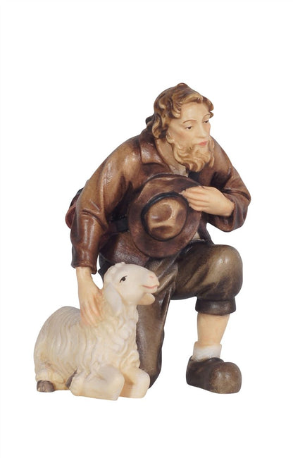 Kostner Nativity Shepherd kneeling with sheep