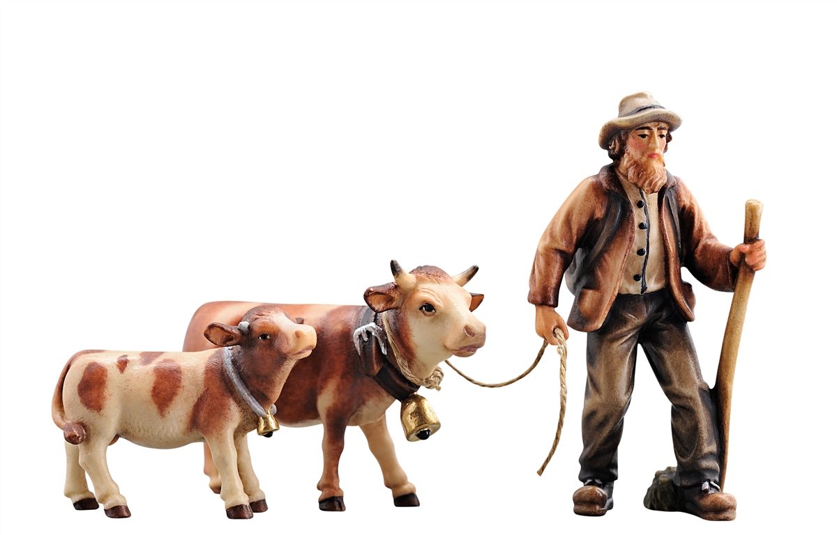 Kostner Krippe Bauer mit Vieh