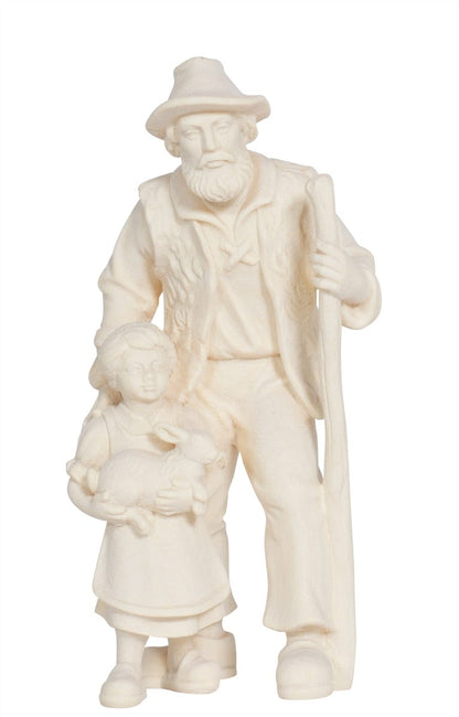 Kostner Nativity Shepherd with Girl and Rabbit