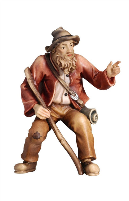 Kostner Nativity Shepherd sitting pointing
