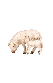 Kostner Krippe Schaf äsend mit Lamm