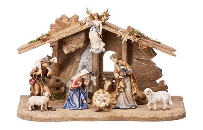 Kostner Nativity Set 10 pieces - Family Stable Tyrol
