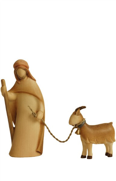 Leonardo Treiber con una cabra