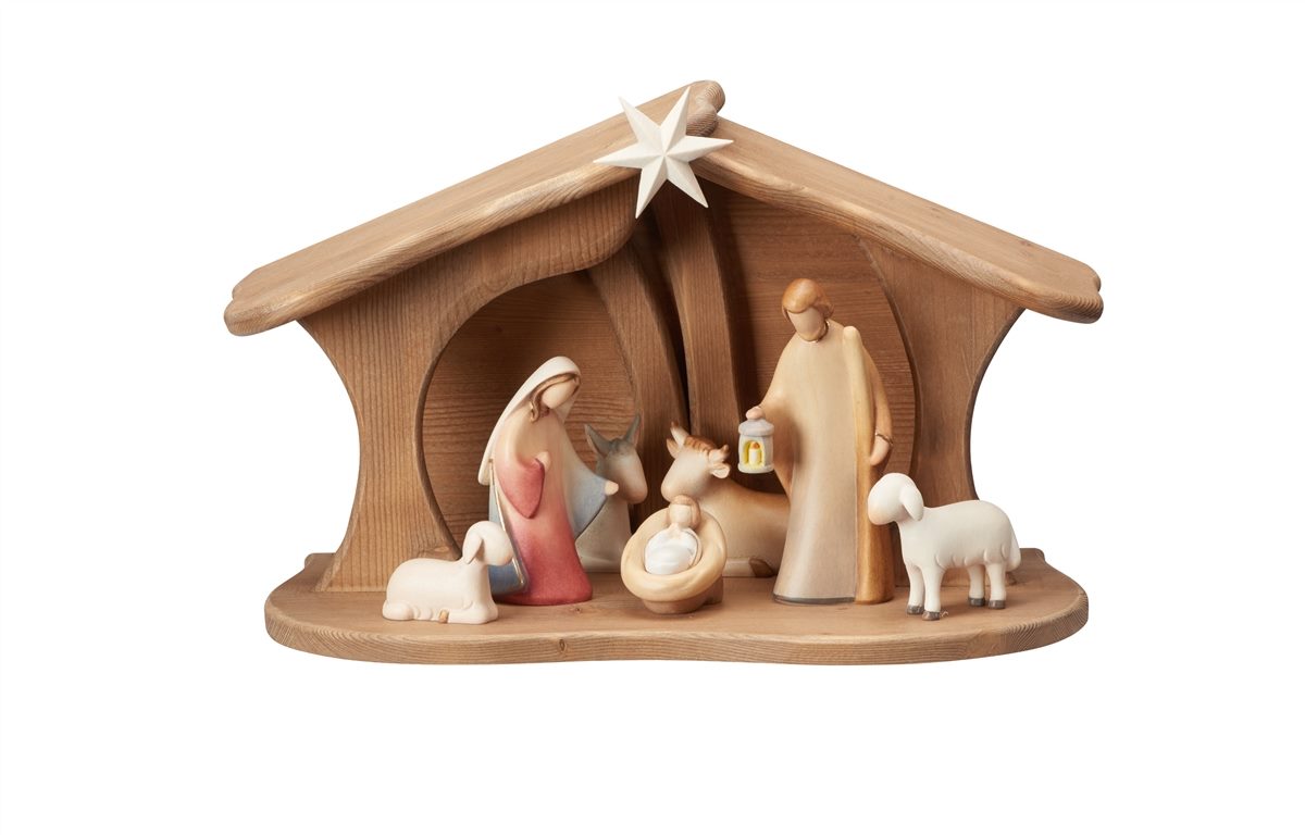 Leonardo Krippe Set 9 teilig Familienstall Luce