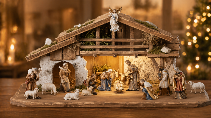 Weihnachtskrippe aus Holz - Kostner Krippe Krippenset