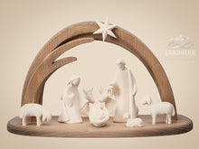 Krippenset-Leonardo-Krippe-10-Teile-natur-Stall-Stern