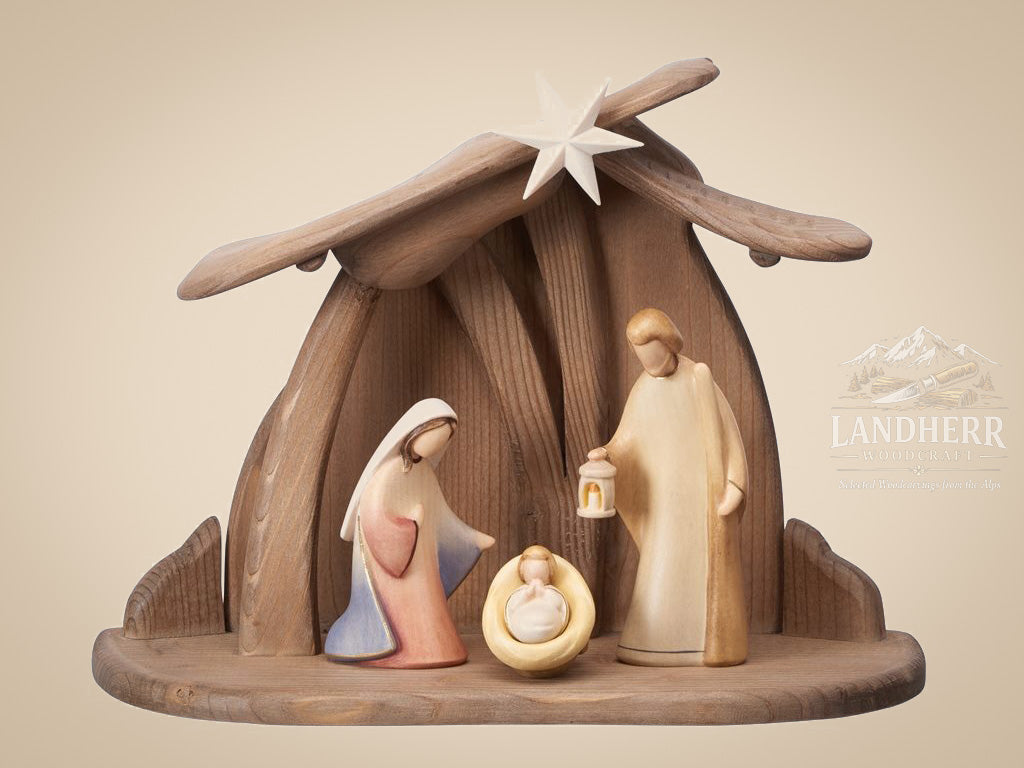 Krippenset-Leonardo-Krippe-5-Teile-Stall-PEMA