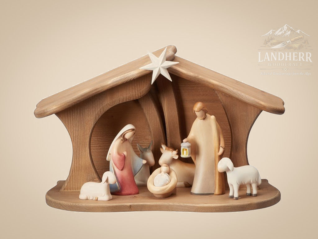 Krippenset-Leonardo-Krippe-9-Teile-Stall-Luce
