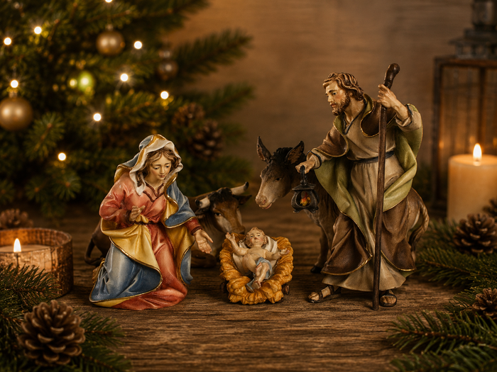 Weihnachtskrippe aus Holz - Ulrich Krippe Heilige Familie